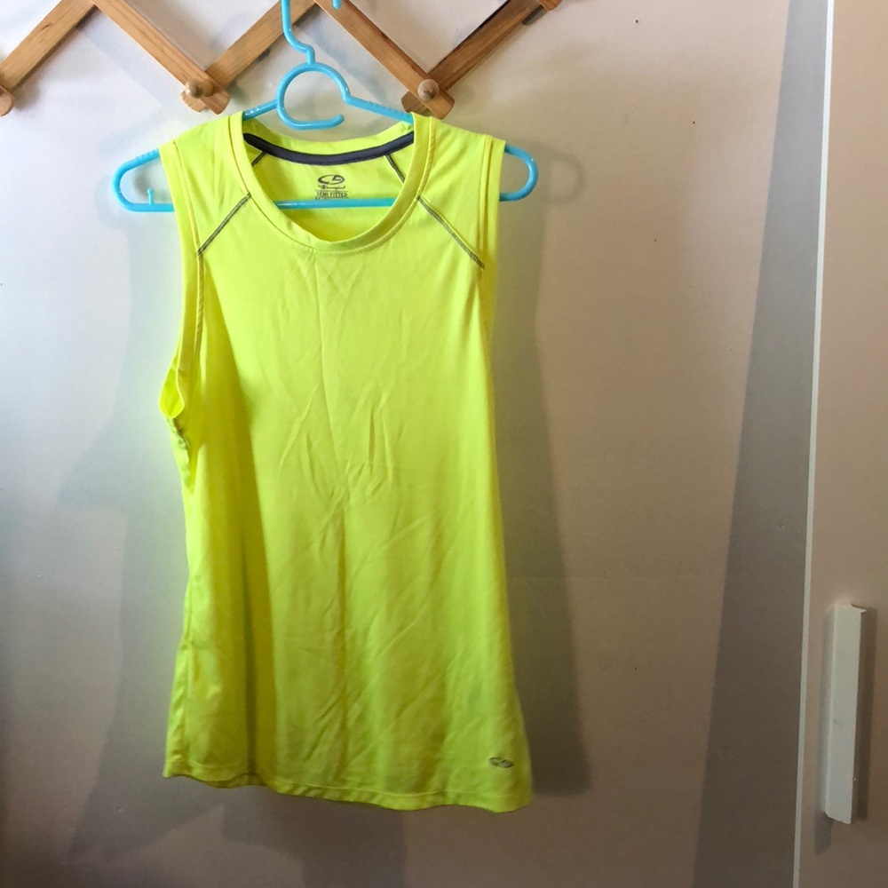 Champion neon yellow workout tank size m
